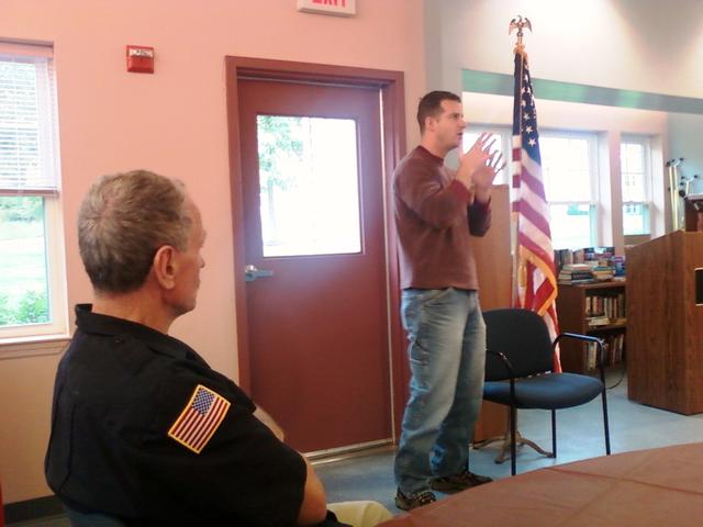 Today 10/8/2012 kicked off the Nanuet Fire Department Fire Prevention week with a visit to Seton Village by Fire Fighters Vincent Pecella, Ed Houston, Seamus Clark and Vincent P. Tuzzolino.  A warm welcome was given to our members by the residents.     Photo by Vincent P. Tuzzolino,